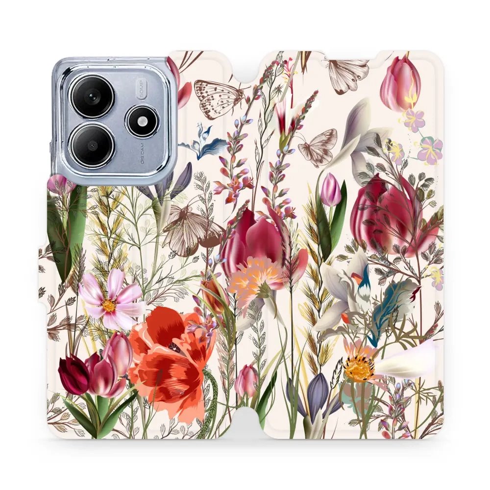 Flipové pouzdro Mobiwear - Xiaomi Redmi Note 14 5G - MP01S Rozkvetlá louka