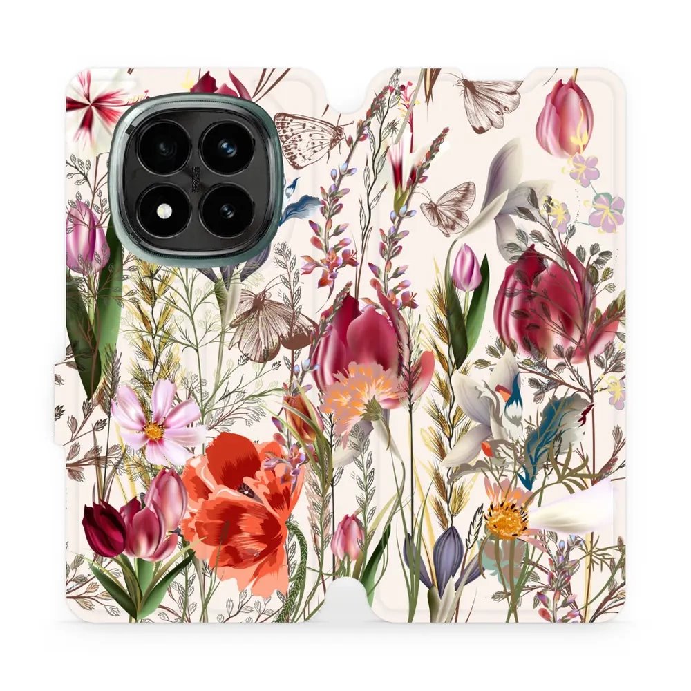Flipové pouzdro Mobiwear - Xiaomi Redmi Note 14 Pro Plus 5G - MP01S Rozkvetlá louka