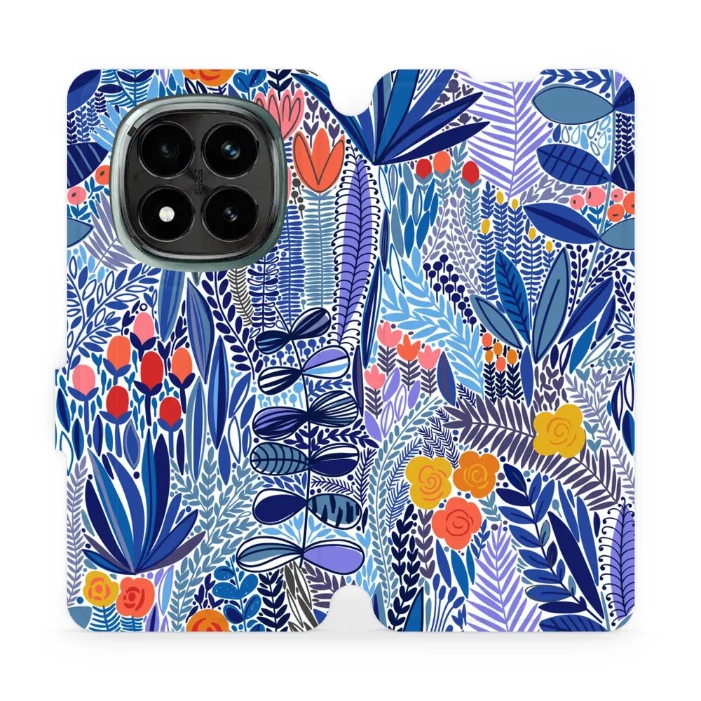 Flipové pouzdro Mobiwear - Xiaomi Redmi Note 14 Pro Plus 5G - MP03P Modrá květena