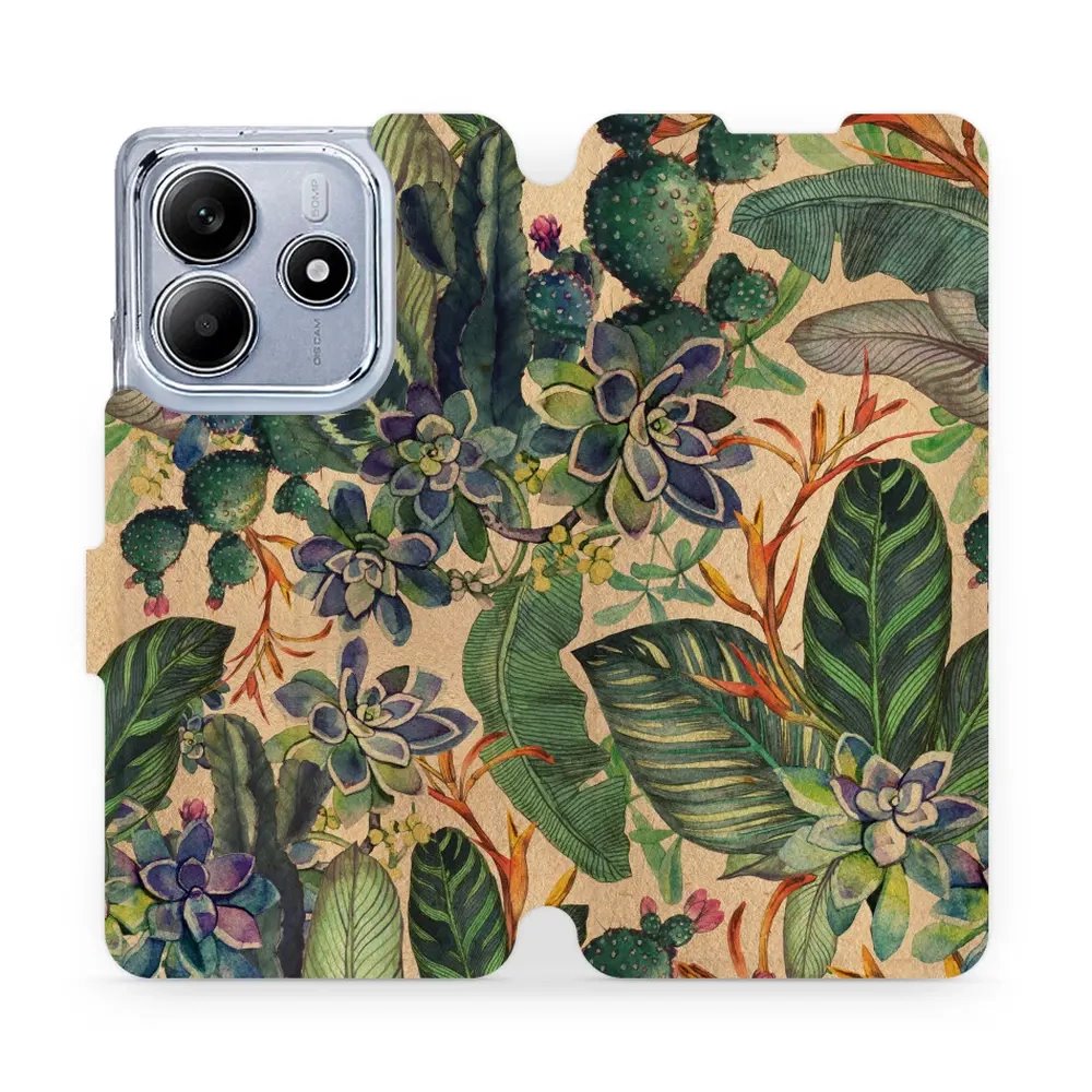 Flipové pouzdro Mobiwear - Xiaomi Redmi Note 14 5G - VP05S Sukulenty