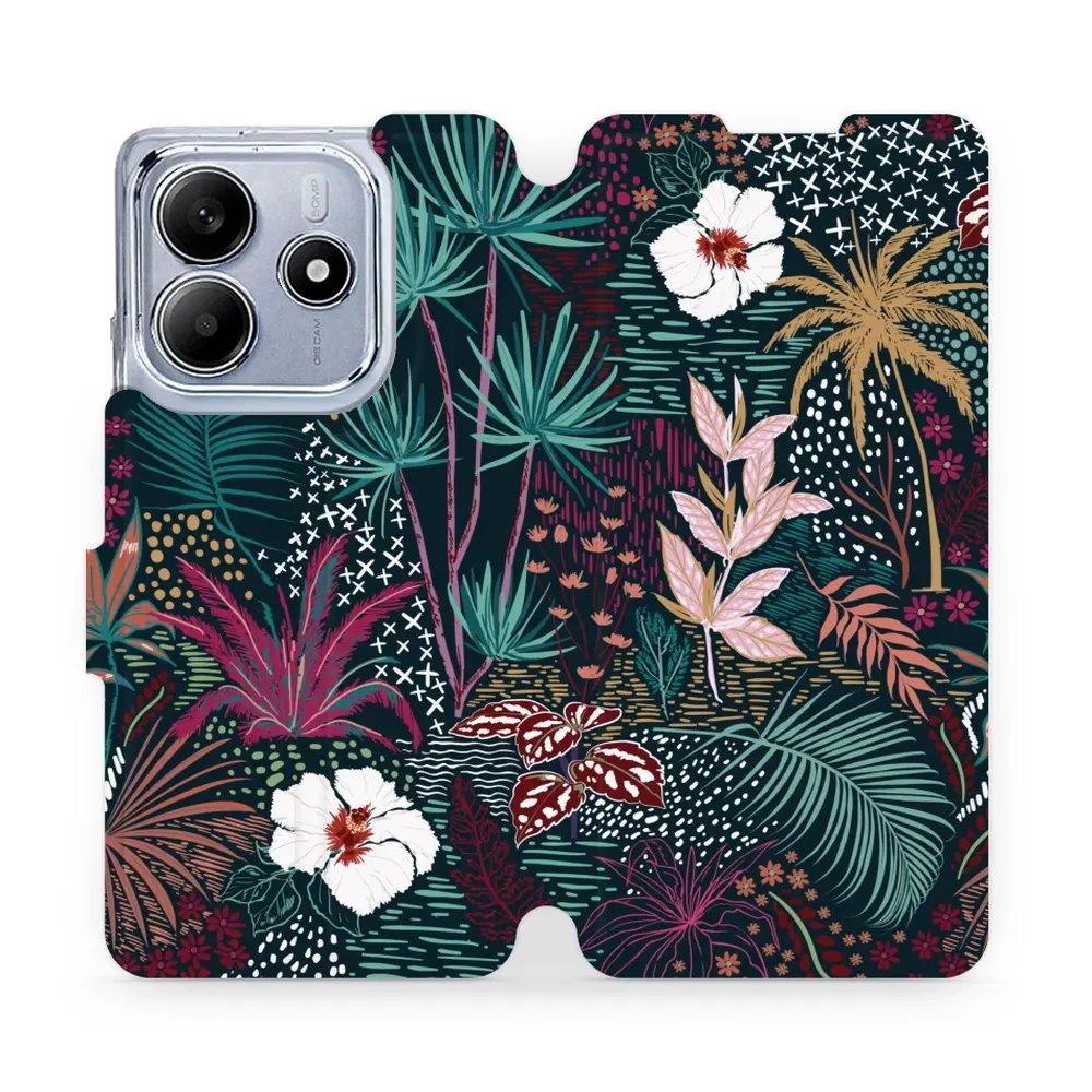 Flipové pouzdro Mobiwear - Xiaomi Redmi Note 14 5G - VP13S Temná flóra