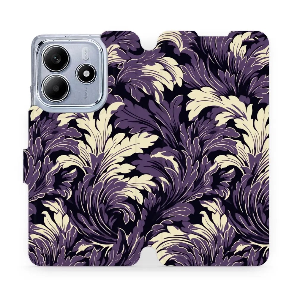 Flipové pouzdro Mobiwear - Xiaomi Redmi Note 14 5G - VA46S Fialové rostliny