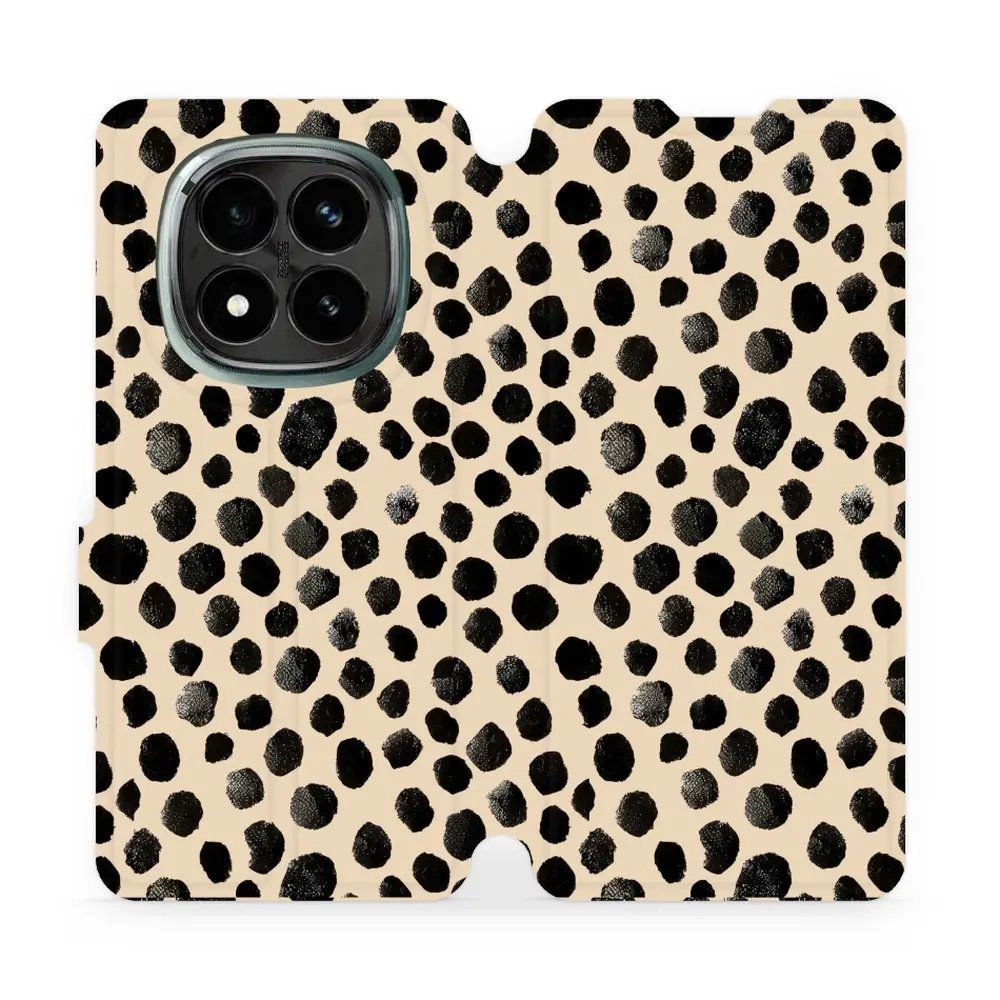 Flipové pouzdro Mobiwear - Xiaomi Redmi Note 14 Pro Plus 5G - VA50S Černé puntíky