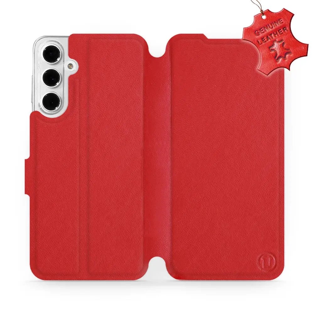 Kožené flip pouzdro Mobiwear - Samsung Galaxy A16 / A16 5G - Červené