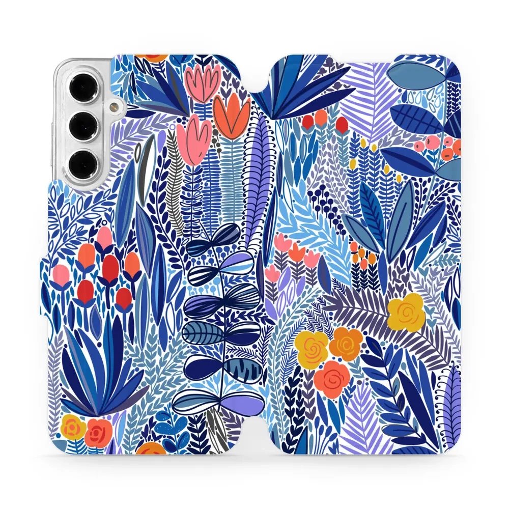 Flipové pouzdro Mobiwear - Samsung Galaxy A16 / A16 5G - MP03P Modrá květena