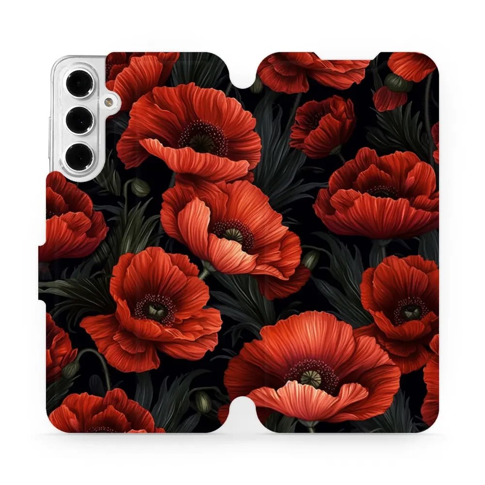 Flipové pouzdro Mobiwear - Samsung Galaxy A16 / A16 5G - VP45S Temné červené květy