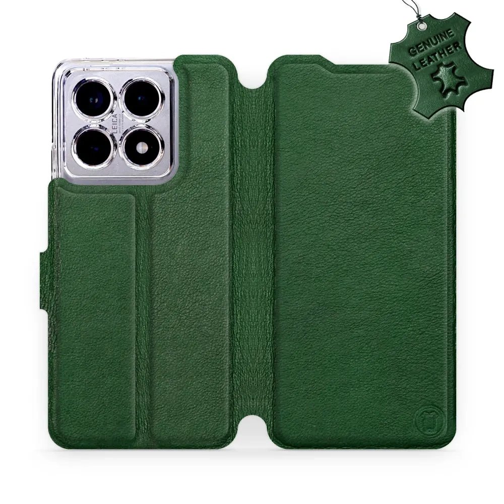 Kožené flip pouzdro Mobiwear - Xiaomi 14T - Zelené