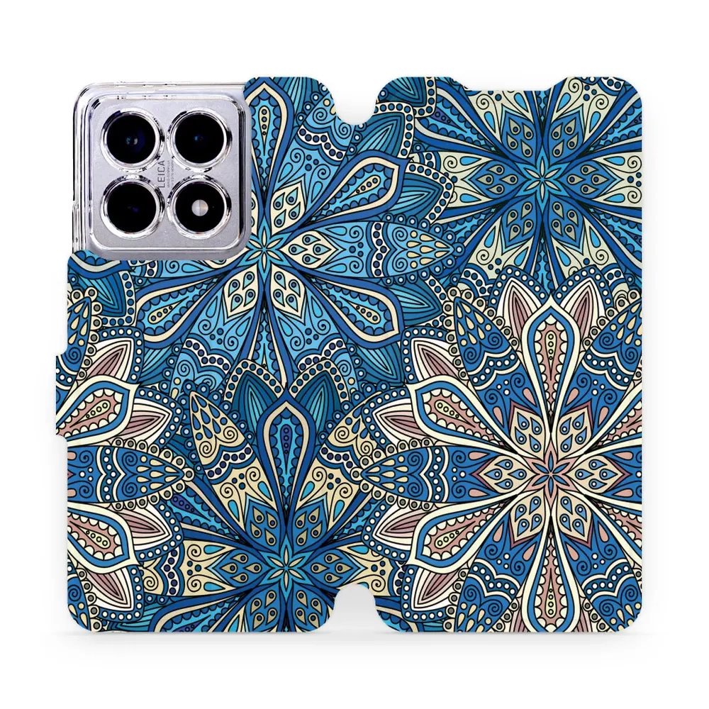Flipové pouzdro Mobiwear - Xiaomi 14T Pro - V108P Modré mandala květy