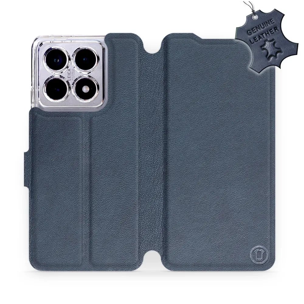 Kožené flip pouzdro Mobiwear - Xiaomi 14T Pro - Modré