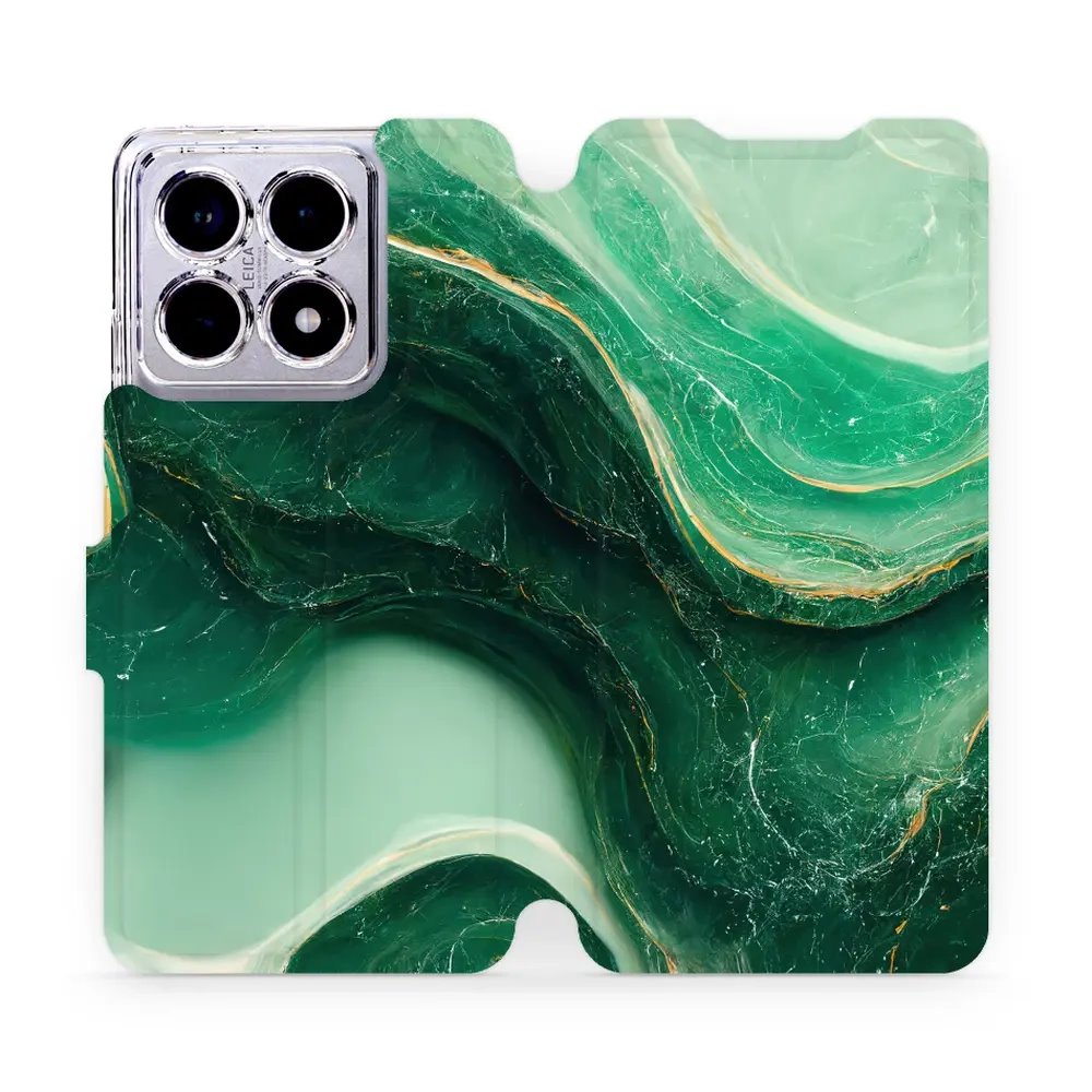 Flipové pouzdro Mobiwear - Xiaomi 14T Pro - VP38S Zelený mramor