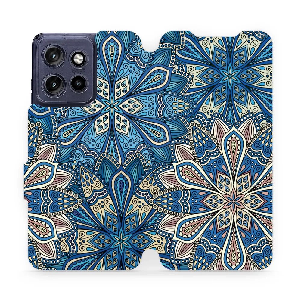 Flipové pouzdro Mobiwear - Motorola Edge 50 Neo - V108P Modré mandala květy