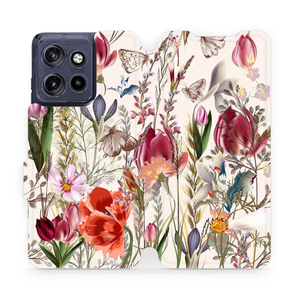 Flipové pouzdro Mobiwear - Motorola Edge 50 Neo - MP01S Rozkvetlá louka