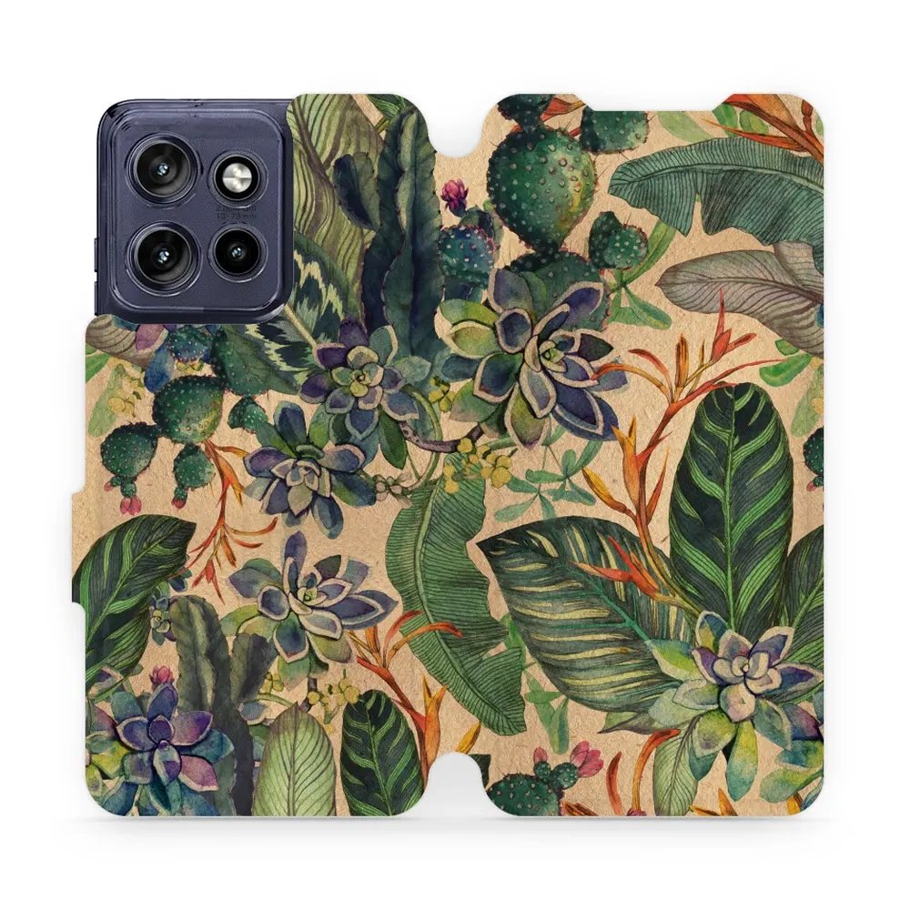 Flipové pouzdro Mobiwear - Motorola Edge 50 Neo - VP05S Sukulenty
