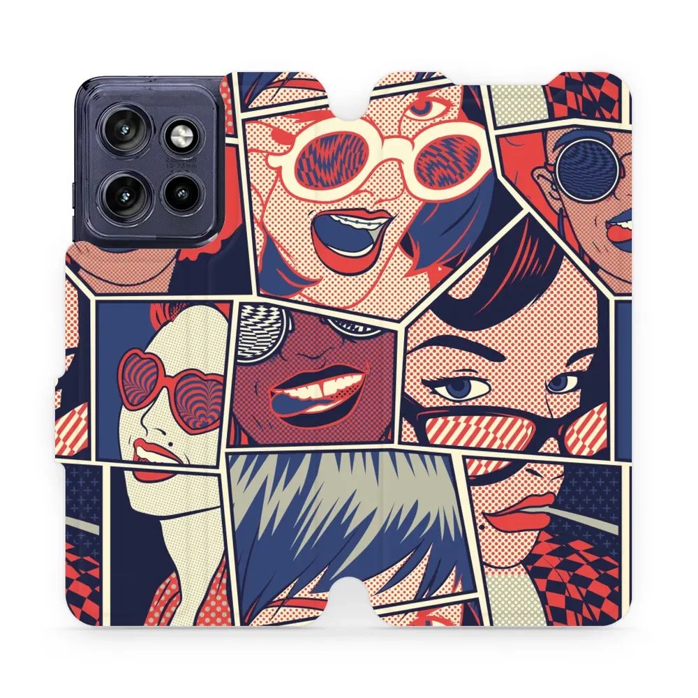 Flipové pouzdro Mobiwear - Motorola Edge 50 Neo - VP18P Komiks