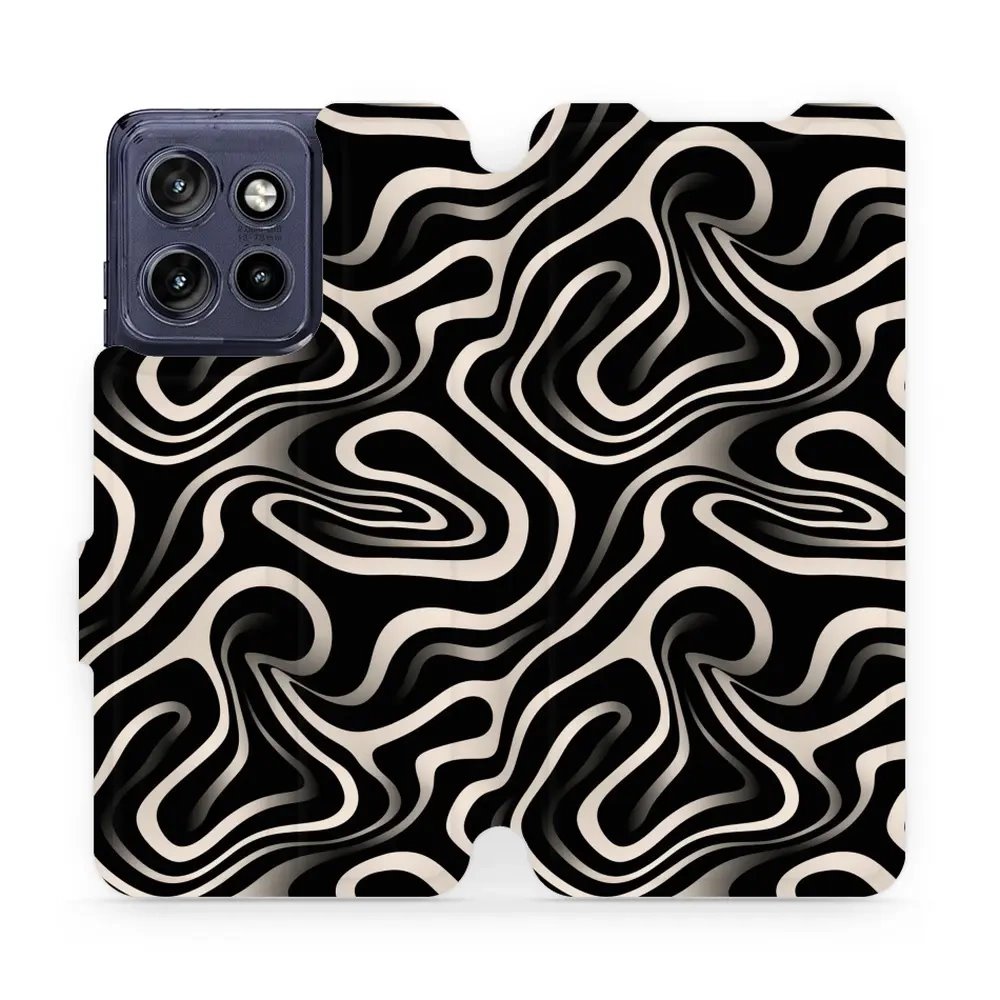 Flipové pouzdro Mobiwear - Motorola Edge 50 Neo - VA63S Vlnky a linky