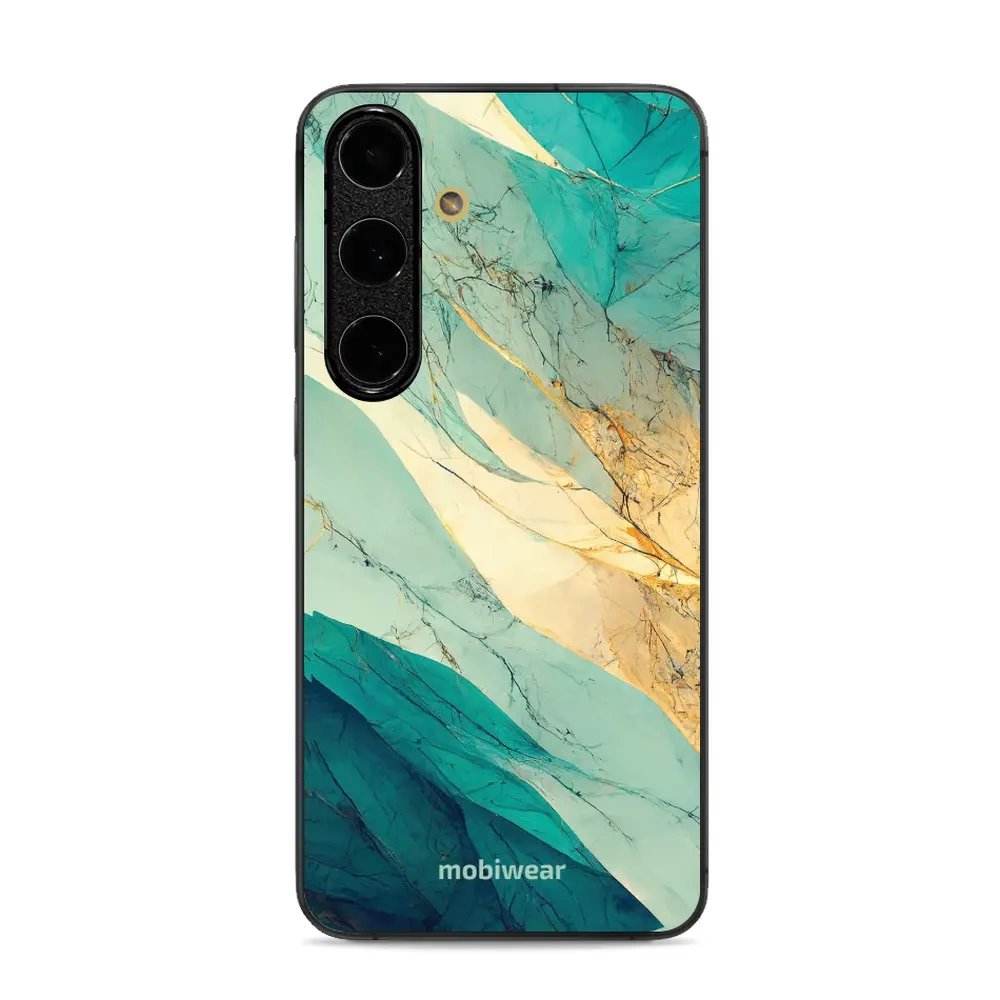 Lesklý kryt Mobiwear Glossy - Samsung Galaxy S24 FE - G024G - Zlatavý a zelenkavý mramor