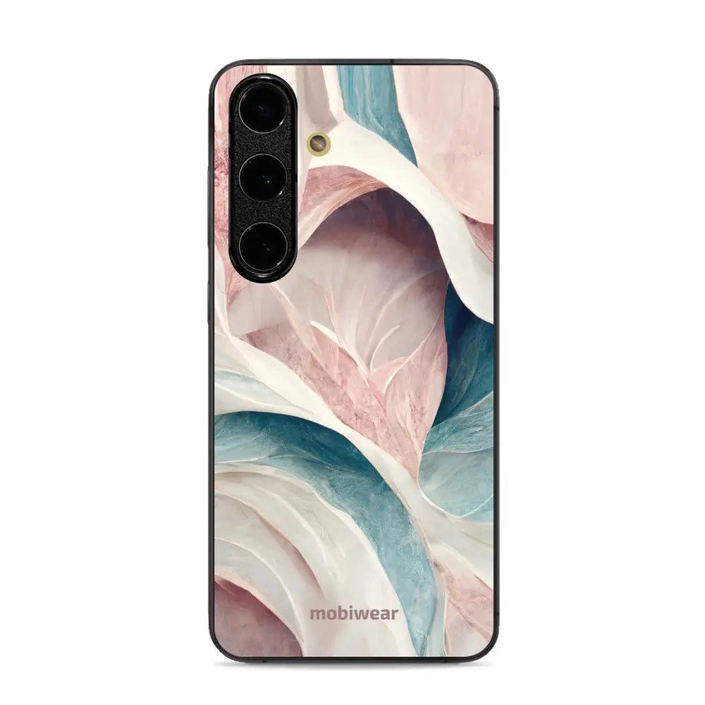 Lesklý kryt Mobiwear Glossy - Samsung Galaxy S24 FE - G026G - Růžový a zelenkavý mramor