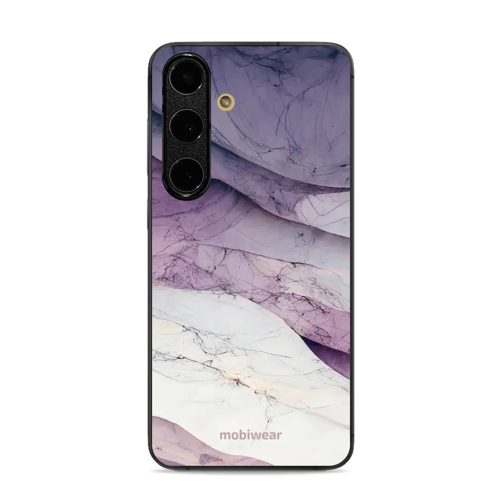 Lesklý kryt Mobiwear Glossy - Samsung Galaxy S24 FE - G028G - Bílý a fialový mramor