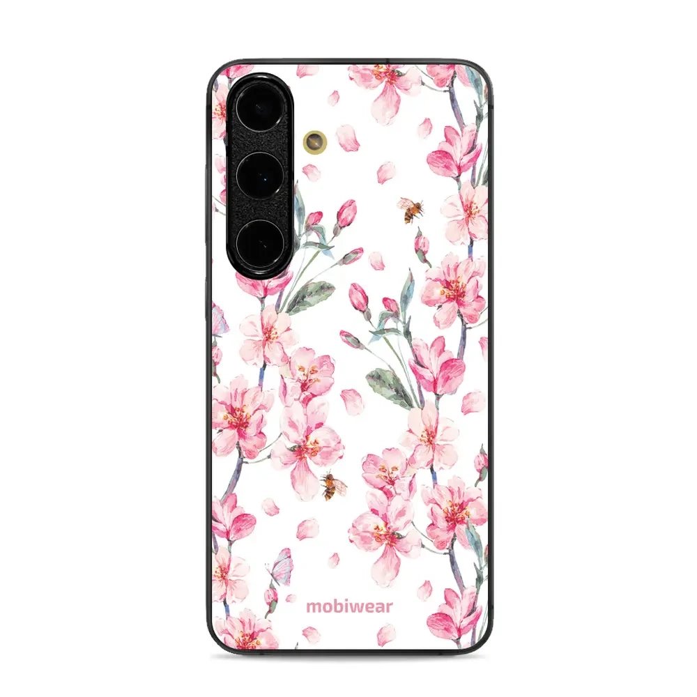 Lesklý kryt Mobiwear Glossy - Samsung Galaxy S24 FE - G033G - Růžové květy