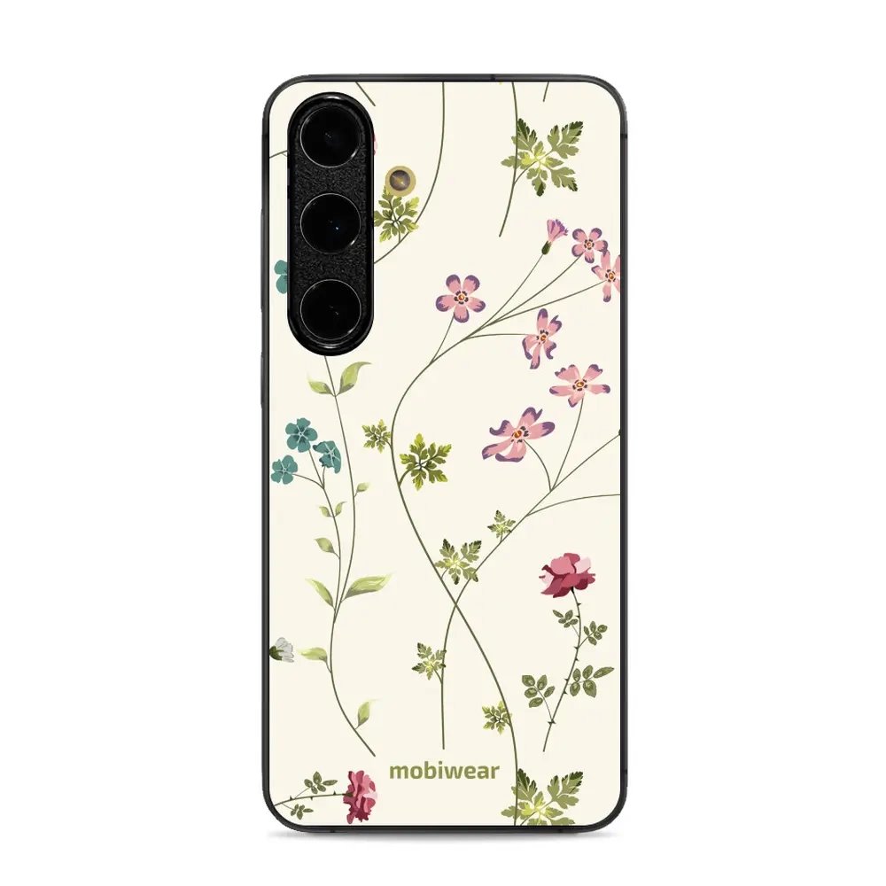 Lesklý kryt Mobiwear Glossy - Samsung Galaxy S24 FE - G035G - Tenké rostlinky s květy