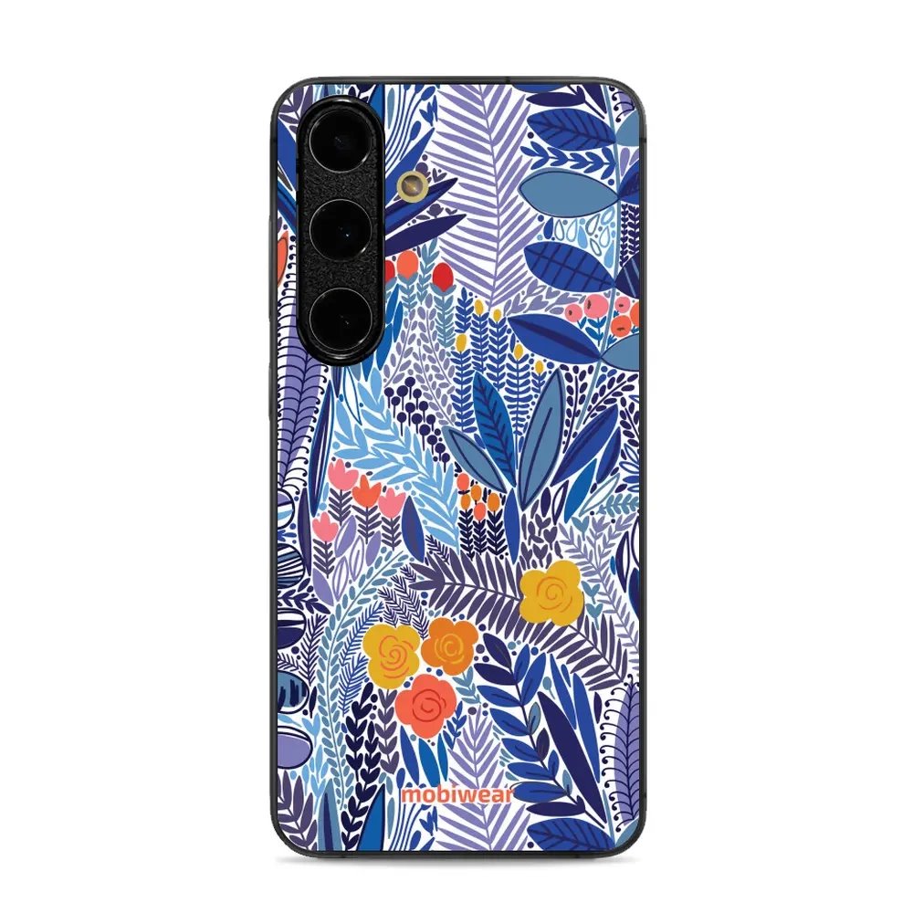 Lesklý kryt Mobiwear Glossy - Samsung Galaxy S24 FE - G037G - Modrá květena