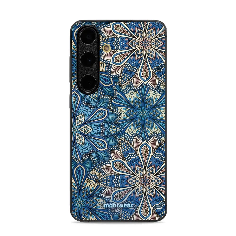Lesklý kryt Mobiwear Glossy - Samsung Galaxy S24 FE - G038G - Modré mandala květy