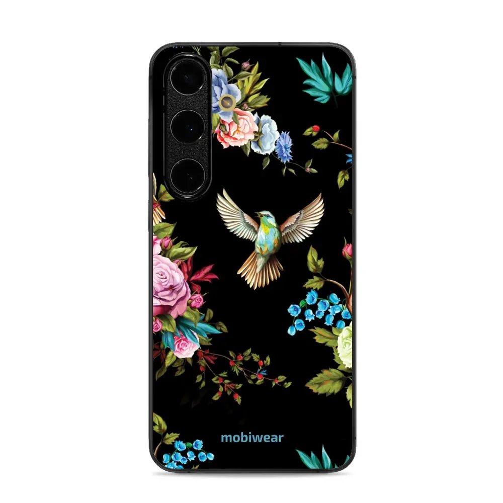 Lesklý kryt Mobiwear Glossy - Samsung Galaxy S24 FE - G041G - Ptáček a květy