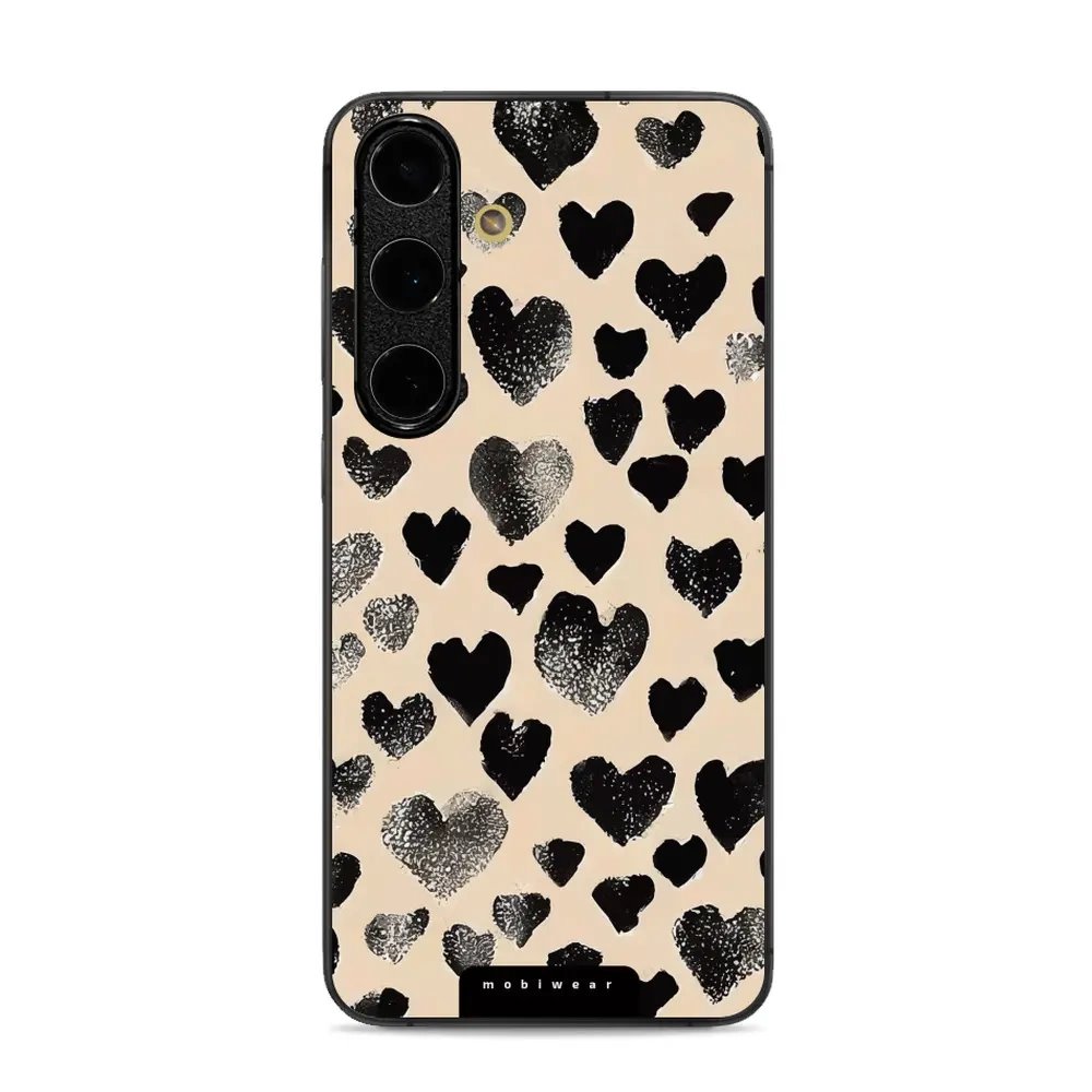 Lesklý kryt Mobiwear Glossy - Samsung Galaxy S24 FE - GA51G Černá srdíčka