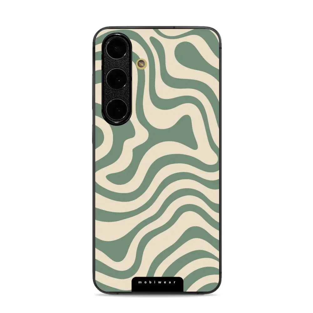Lesklý kryt Mobiwear Glossy - Samsung Galaxy S24 FE - GA57G Zelené a béžové zkrouceniny