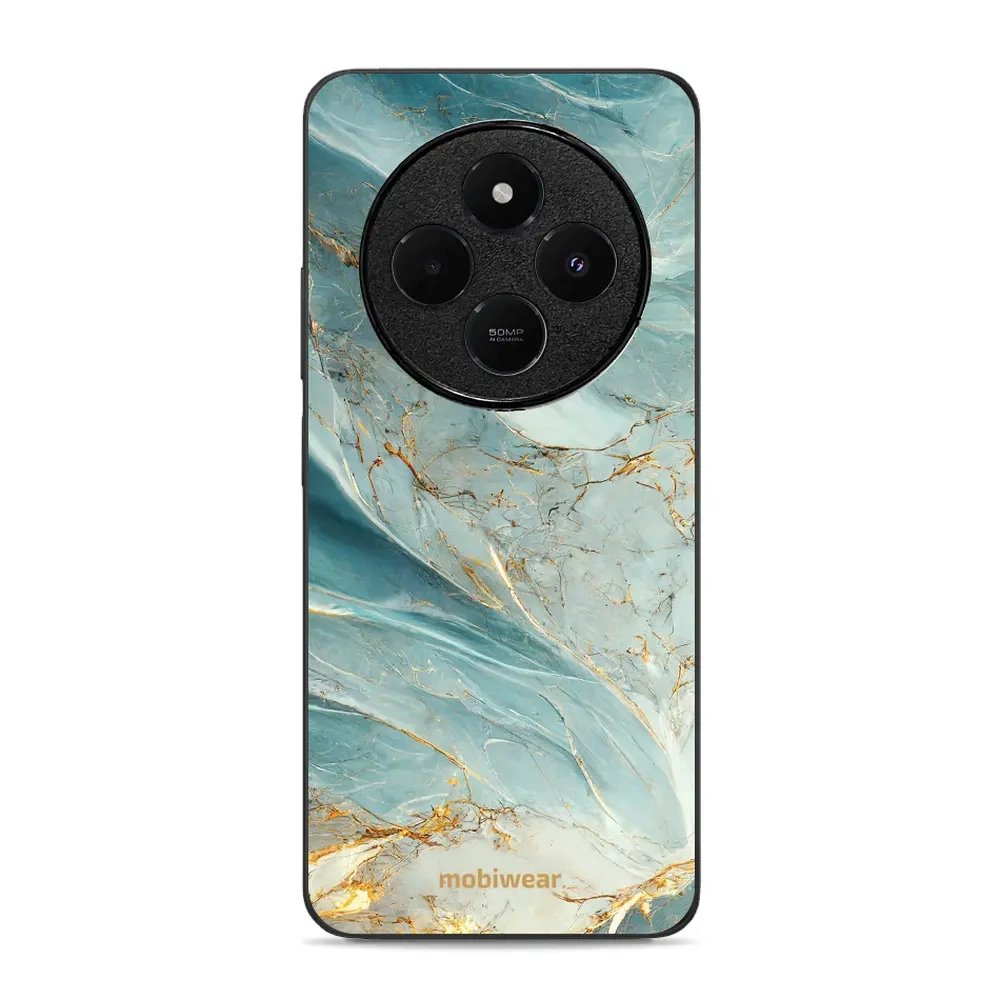 Lesklý kryt Mobiwear Glossy - Xiaomi Redmi 14C / Poco C75 - G022G Zelenkavý a zlatavý mramor