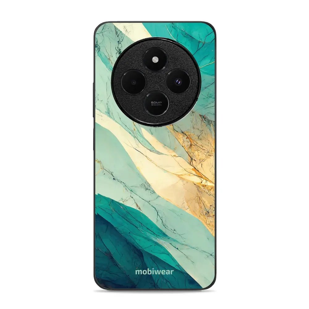 Lesklý kryt Mobiwear Glossy - Xiaomi Redmi 14C / Poco C75 - G024G - Zlatavý a zelenkavý mramor