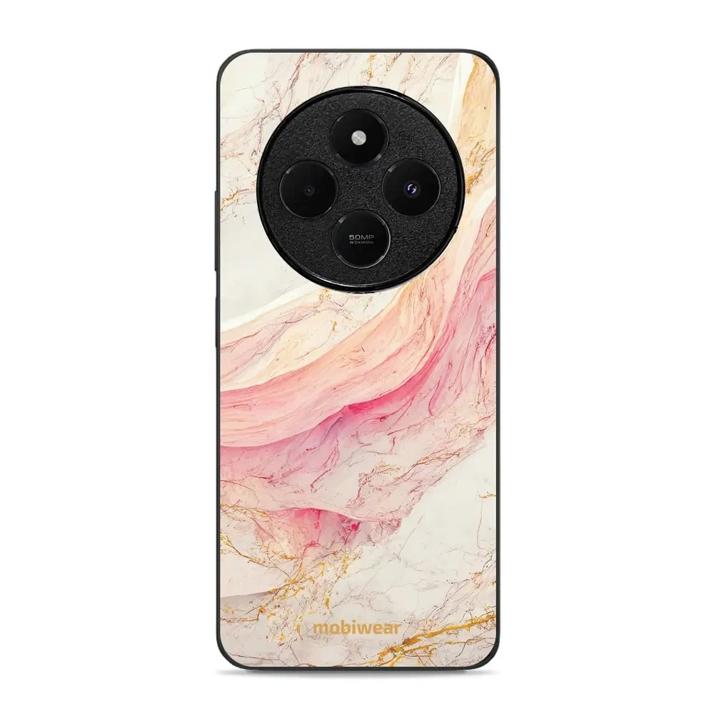 Lesklý kryt Mobiwear Glossy - Xiaomi Redmi 14C / Poco C75 - G027G - Růžový a zlatavý mramor