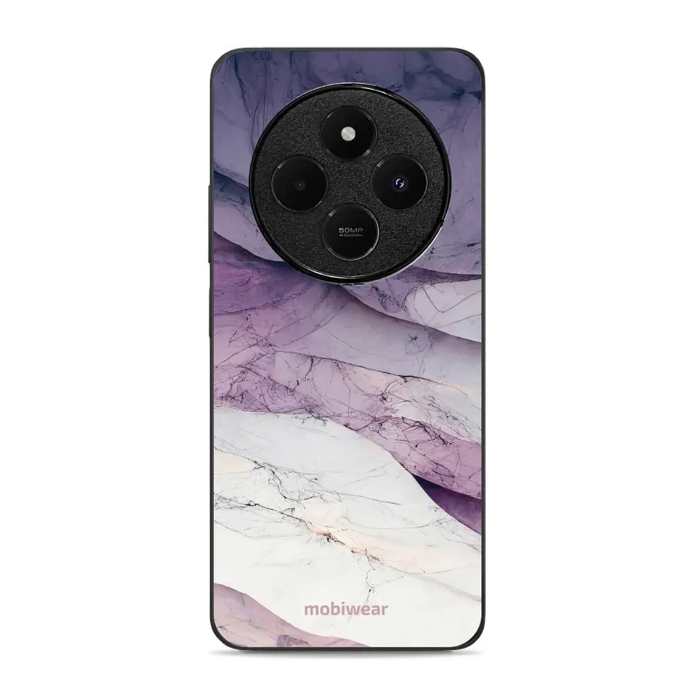 Lesklý kryt Mobiwear Glossy - Xiaomi Redmi 14C / Poco C75 - G028G - Bílý a fialový mramor