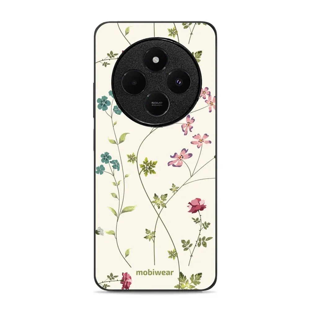 Lesklý kryt Mobiwear Glossy - Xiaomi Redmi 14C / Poco C75 - G035G - Tenké rostlinky s květy