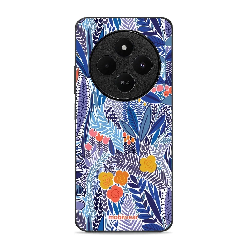 Lesklý kryt Mobiwear Glossy - Xiaomi Redmi 14C / Poco C75 - G037G - Modrá květena