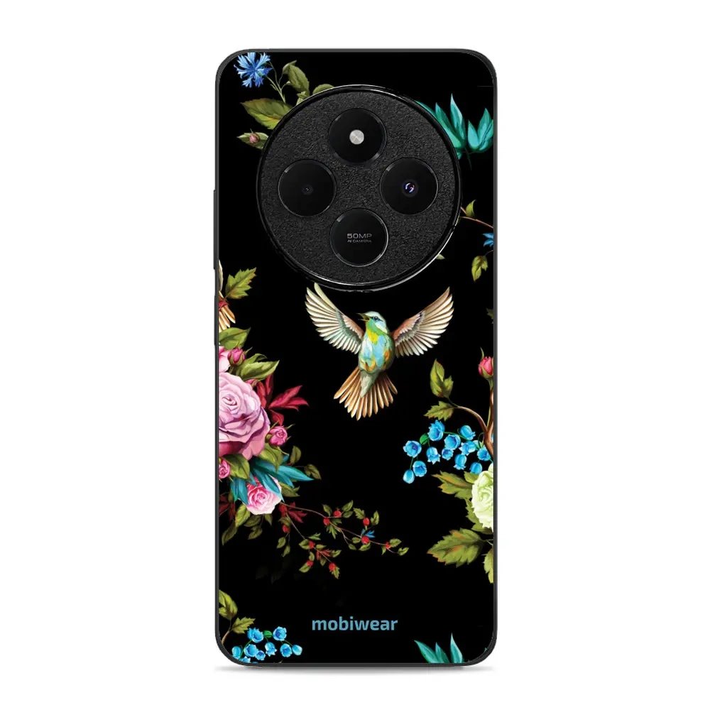 Lesklý kryt Mobiwear Glossy - Xiaomi Redmi 14C / Poco C75 - G041G - Ptáček a květy
