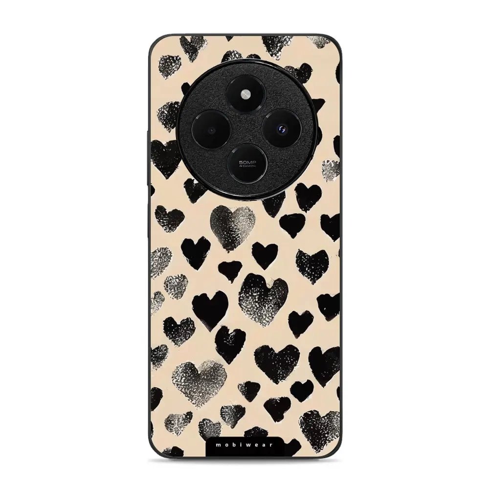 Lesklý kryt Mobiwear Glossy - Xiaomi Redmi 14C / Poco C75 - GA51G Černá srdíčka