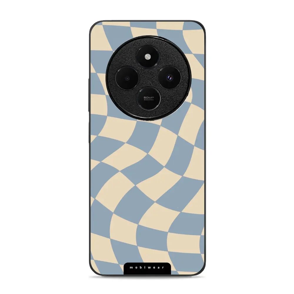 Lesklý kryt Mobiwear Glossy - Xiaomi Redmi 14C / Poco C75 - GA59G Modrá a béžová šachovnice
