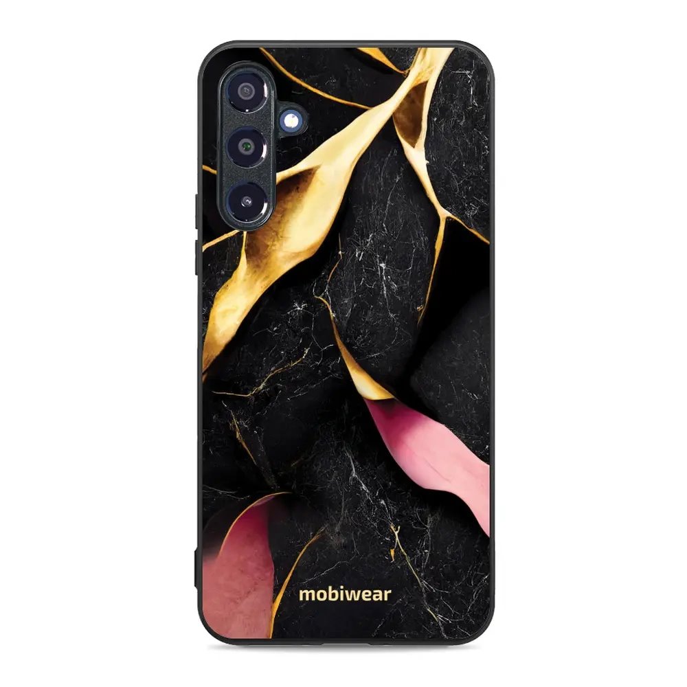 Lesklý kryt Mobiwear Glossy - Samsung Galaxy A16 / A16 5G - G021G Černý a zlatavý mramor