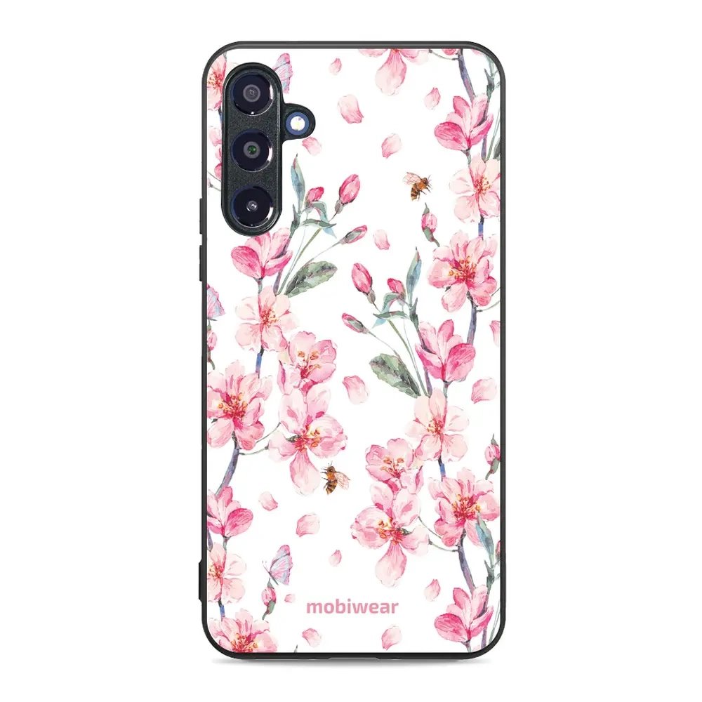 Lesklý kryt Mobiwear Glossy - Samsung Galaxy A16 / A16 5G - G033G - Růžové květy