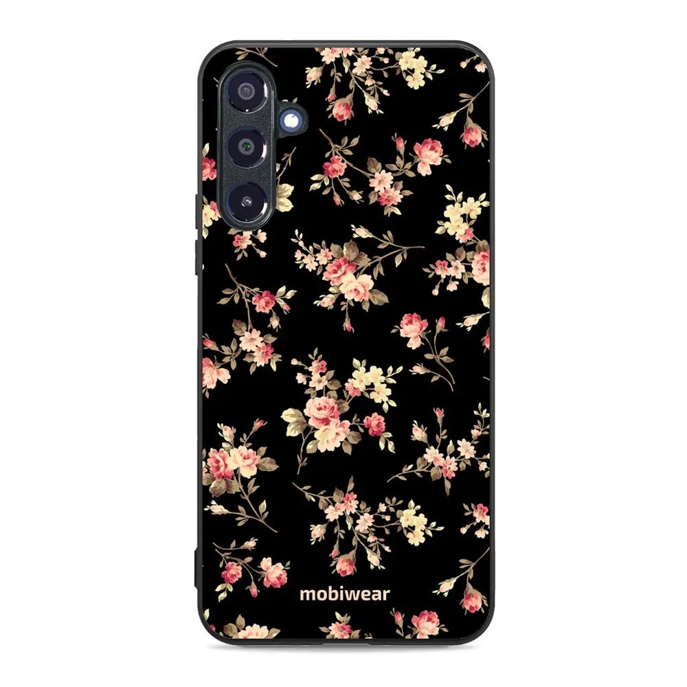 Lesklý kryt Mobiwear Glossy - Samsung Galaxy A16 / A16 5G - G039G - Květy na černé