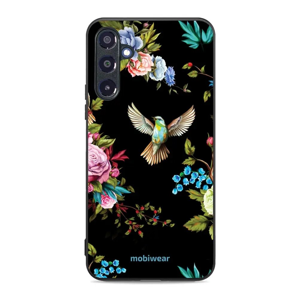 Lesklý kryt Mobiwear Glossy - Samsung Galaxy A16 / A16 5G - G041G - Ptáček a květy