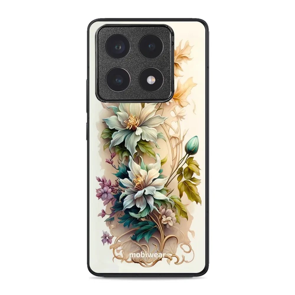 Lesklý kryt Mobiwear Glossy - Xiaomi 14T Pro - G014G Krémové květy