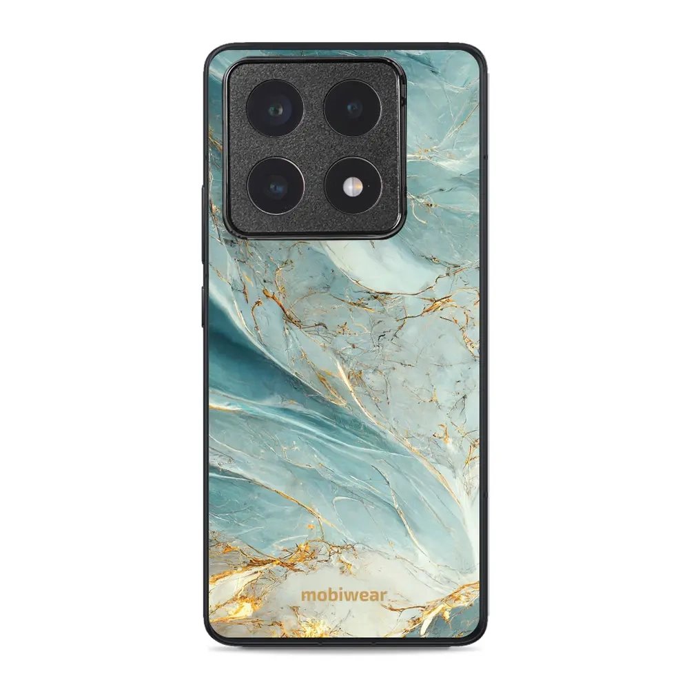 Lesklý kryt Mobiwear Glossy - Xiaomi 14T Pro - G022G Zelenkavý a zlatavý mramor