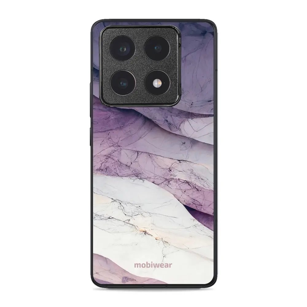 Lesklý kryt Mobiwear Glossy - Xiaomi 14T Pro - G028G - Bílý a fialový mramor