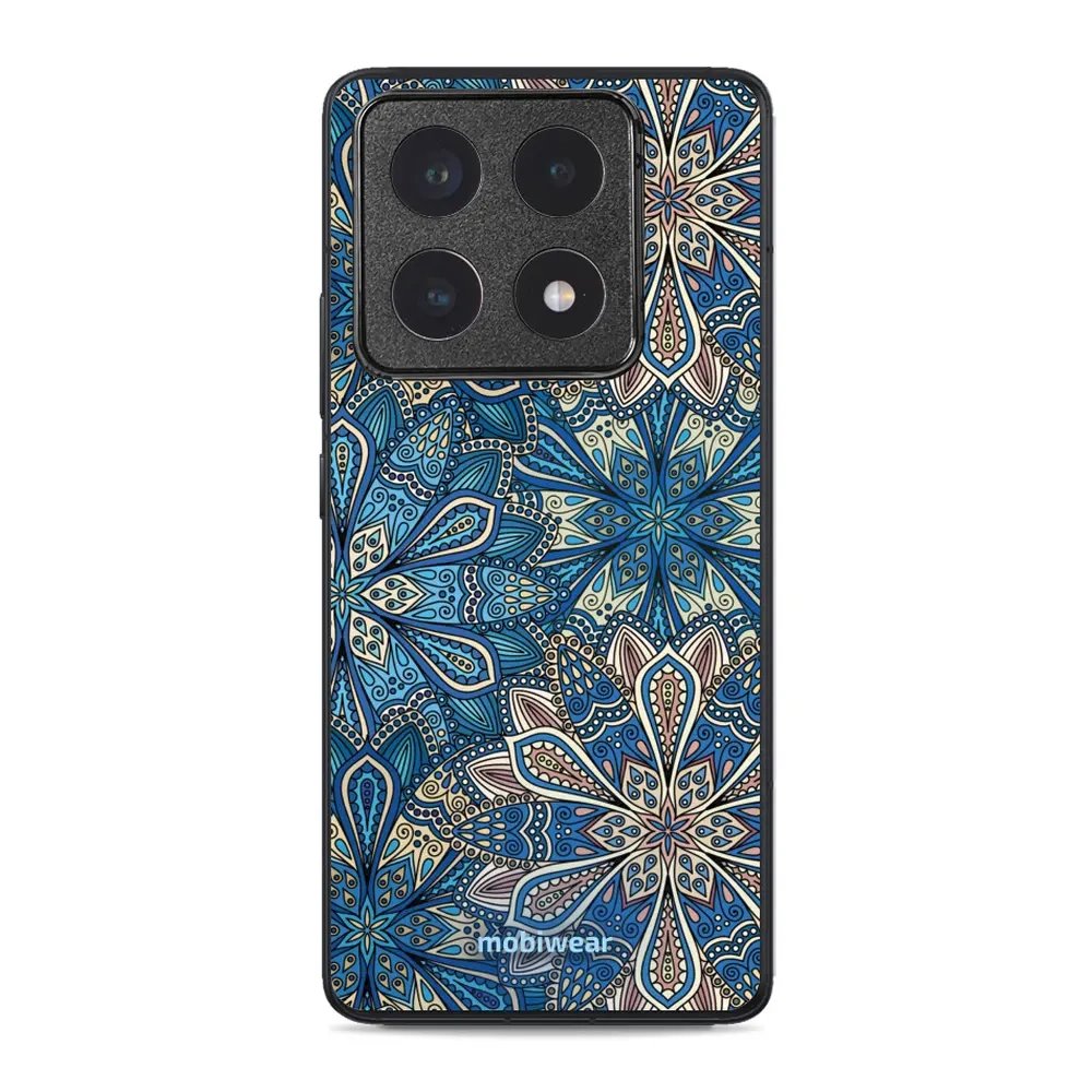 Lesklý kryt Mobiwear Glossy - Xiaomi 14T Pro - G038G - Modré mandala květy