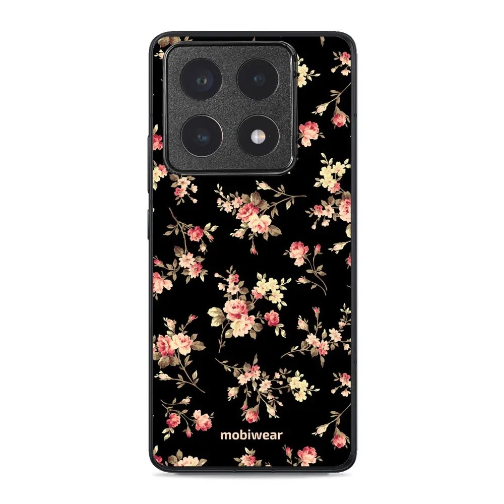 Lesklý kryt Mobiwear Glossy - Xiaomi 14T Pro - G039G - Květy na černé