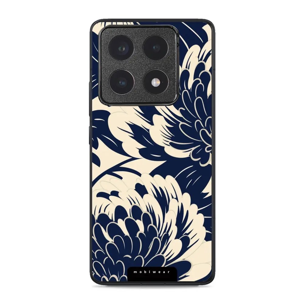 Lesklý kryt Mobiwear Glossy - Xiaomi 14T Pro - GA40G Modré a béžové květy