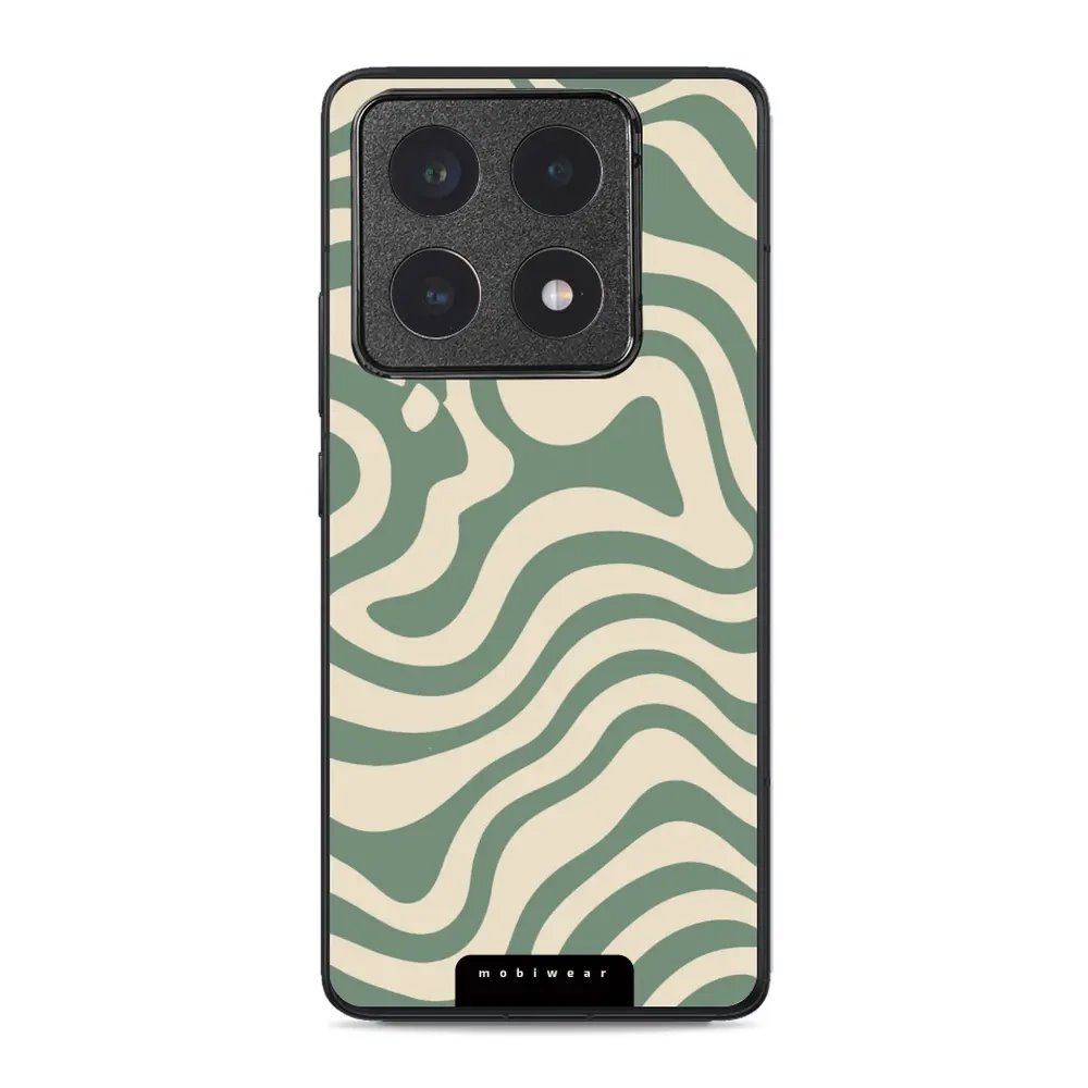 Lesklý kryt Mobiwear Glossy - Xiaomi 14T Pro - GA57G Zelené a béžové zkrouceniny