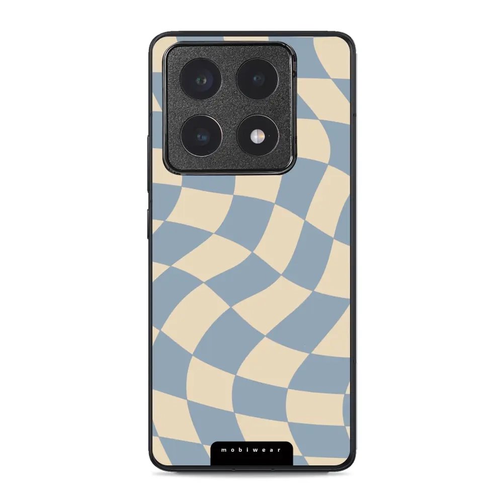 Lesklý kryt Mobiwear Glossy - Xiaomi 14T Pro - GA59G Modrá a béžová šachovnice